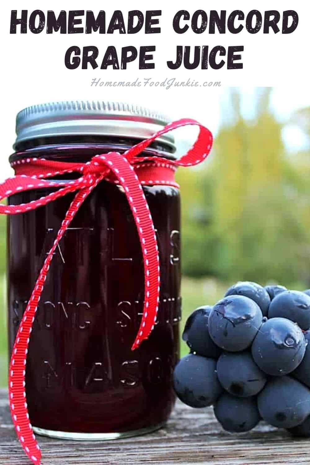 How to make Homemade Grape Juice using a steam juicer Homemade concord grape juice-pin image