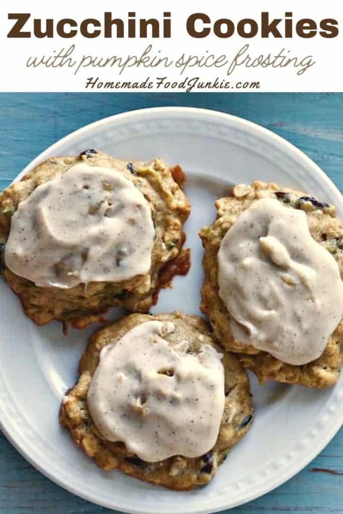 Zucchini Cookies With Pumpkin Spice Frosting-Pin Image