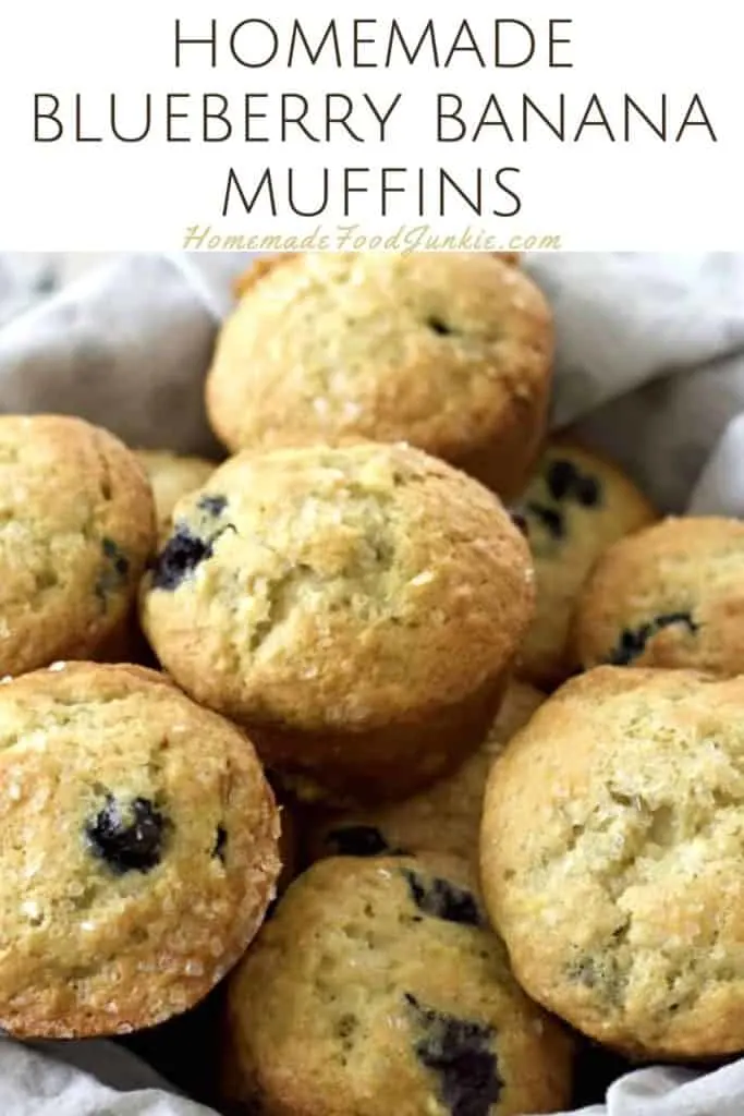 Homemade Blueberry Banana Muffins-Pin Image