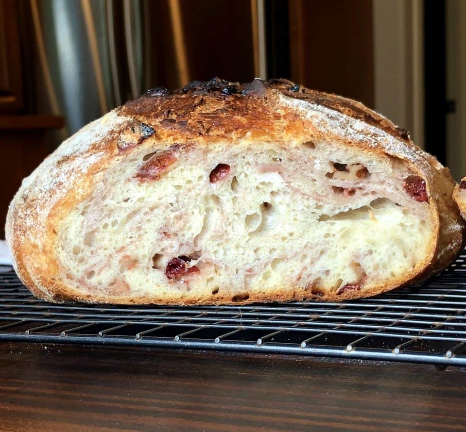 Lighter Loaded Cranberry Walnut Bread