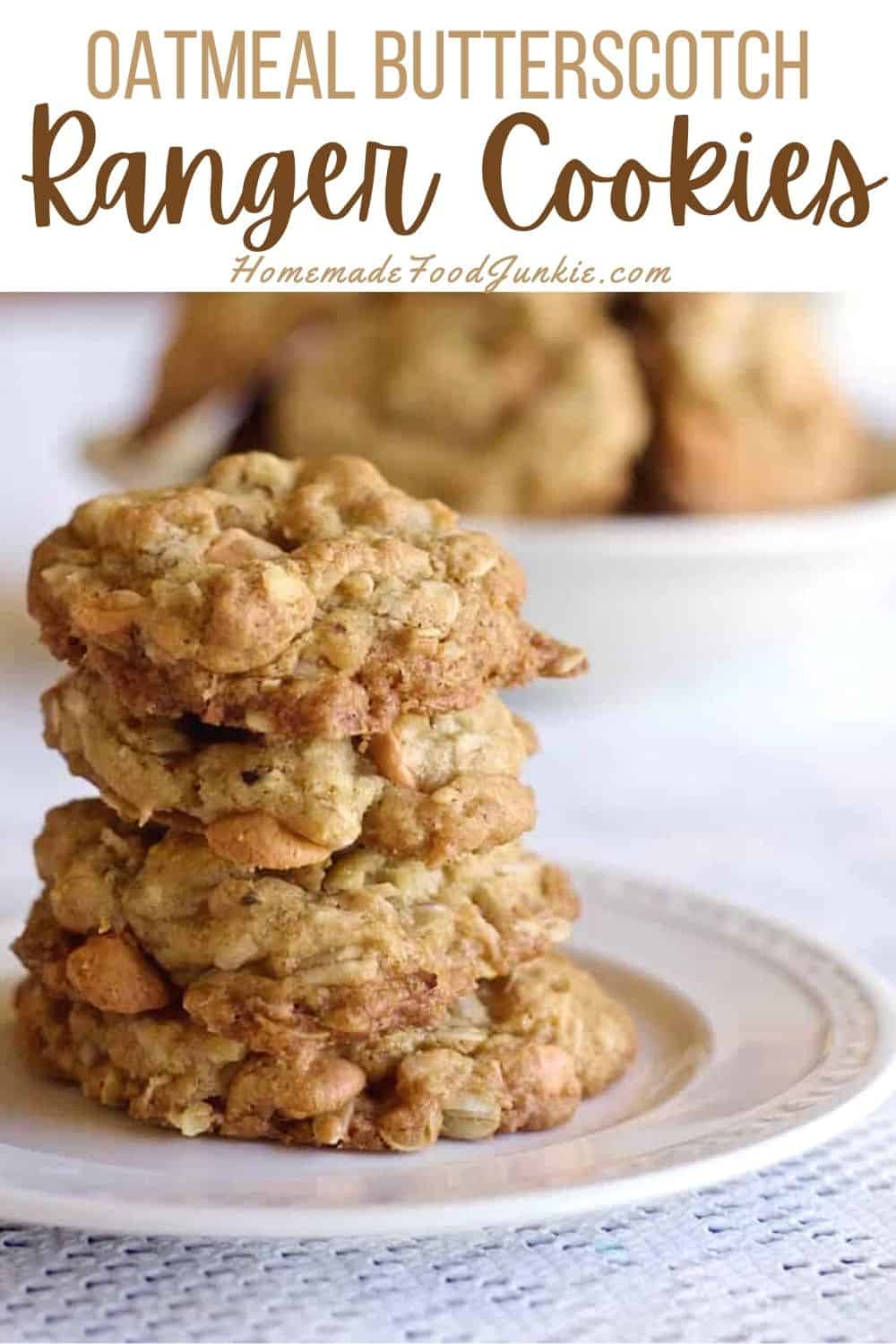 Ranger Cookies Make A Good Large Group Event Treat. They Have Lots Of Flavors And Crunchiness. These Are Good Travelers And Make An Easy Grab Food For Large Crowds. Oatmeal Butterscotch Ranger Cookies-Pin Image