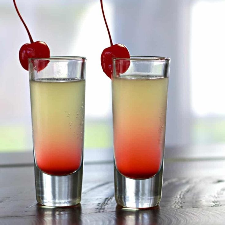 Pineapple Upside Down Shots Close