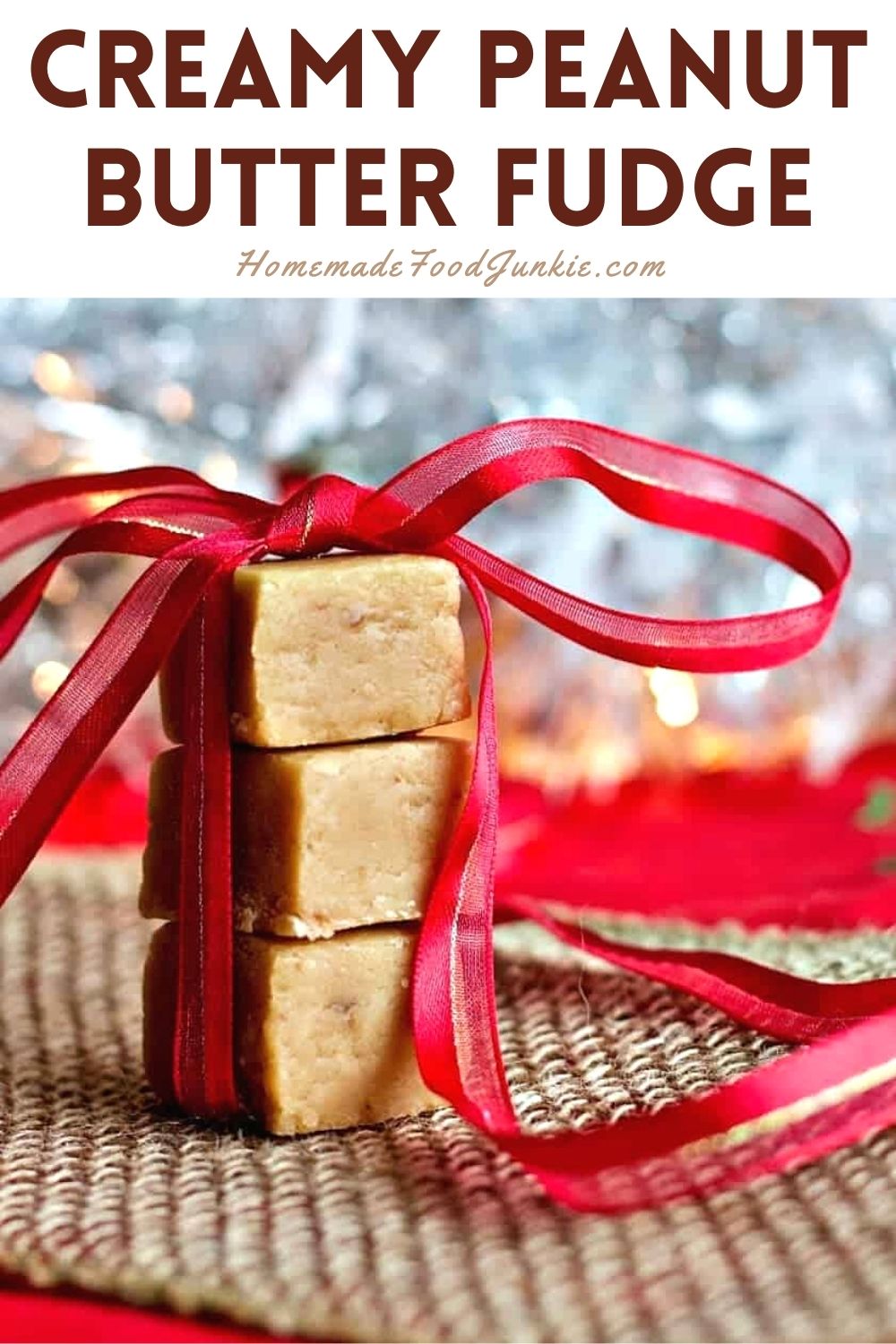 Creamy Peanut Butter Fudge-Pin Image