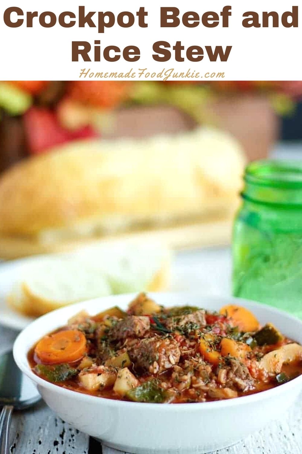 Crockpot Beef And Rice Stew-Pin Image