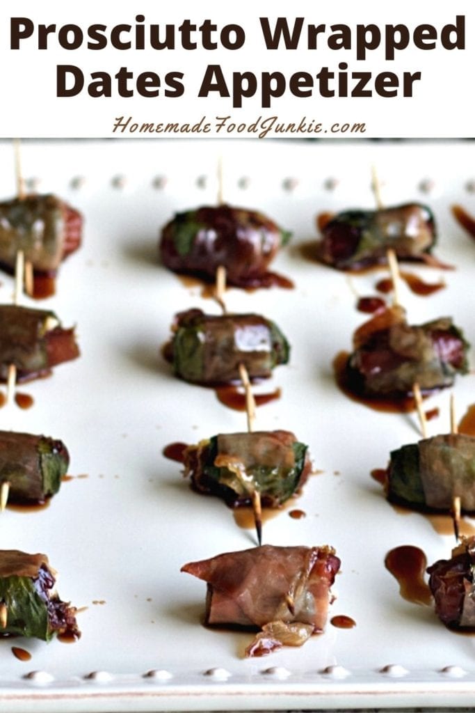 Prosciutto wrapped dates appetizer-pin image