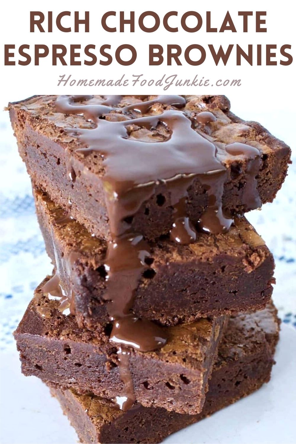 Luscious Scratch Brownies 3 Rich chocolate espresso brownies-pin image