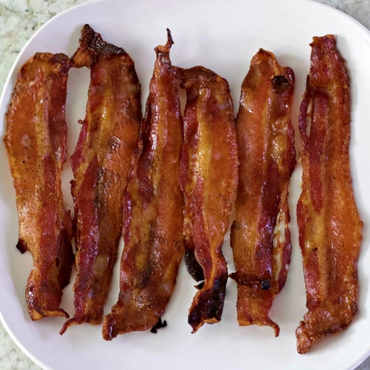 candied bacon on a plate