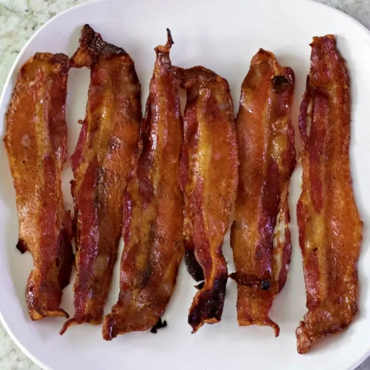 candied bacon on a plate