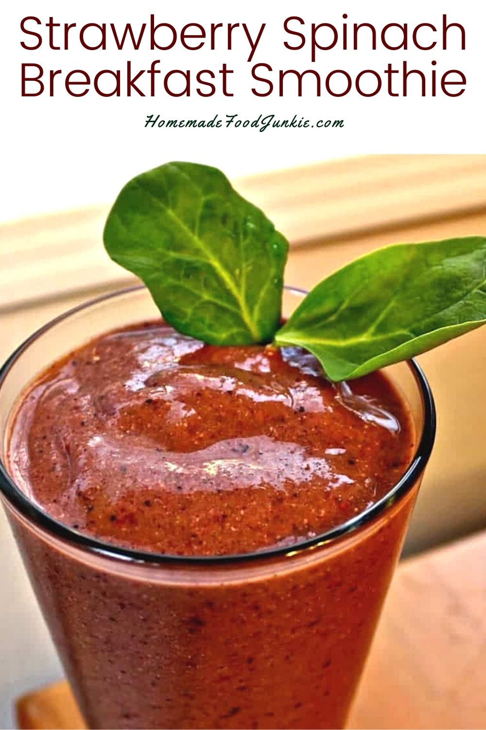 Strawberry Spinach Breakfast Smoothie-Pin Image