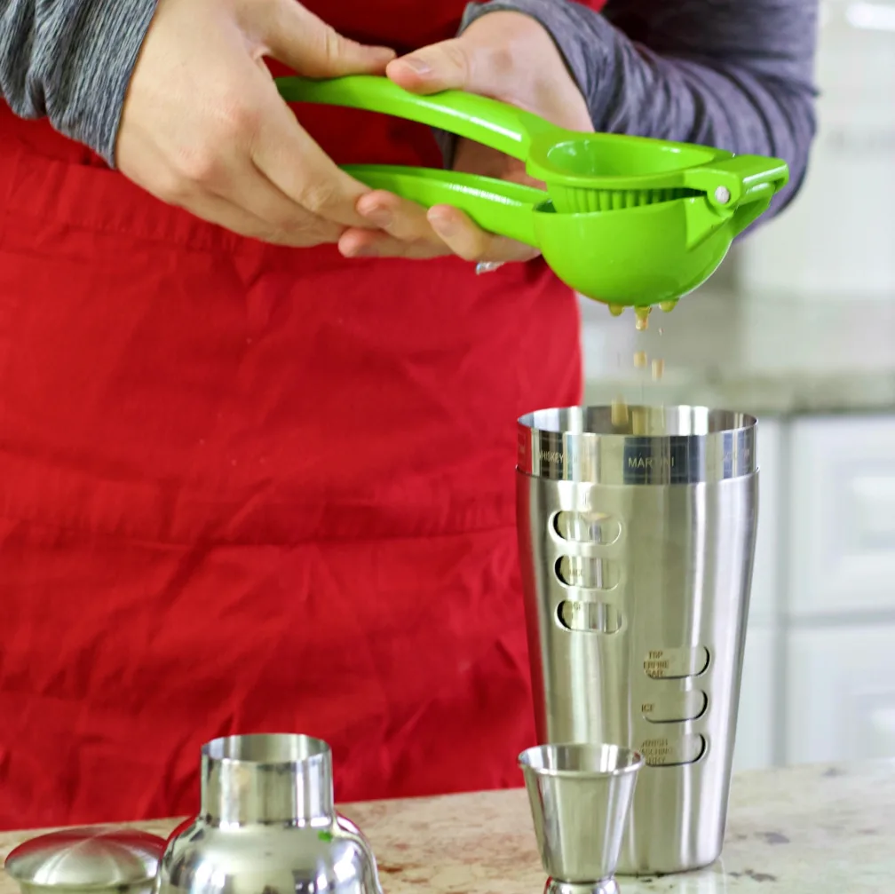 Squeeze Orange Juice Into Shaker