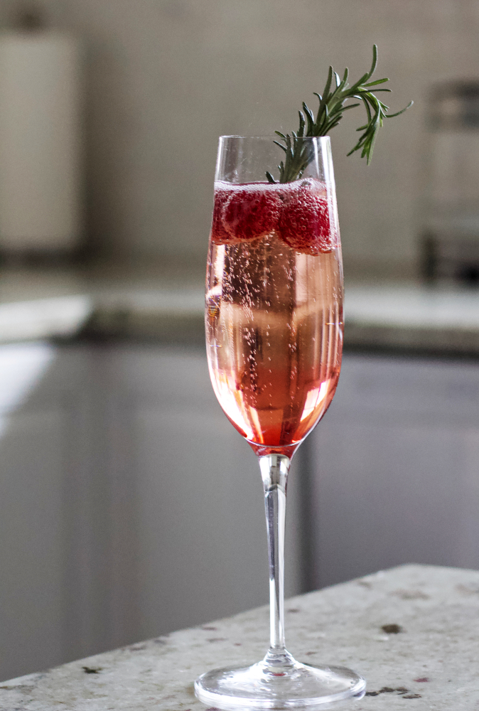 Red Raspberry Champagne Cocktail Recipe | Homemade Food Junkie