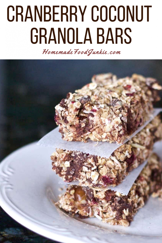 Cranberry Coconut Granola Bars-Pin Image