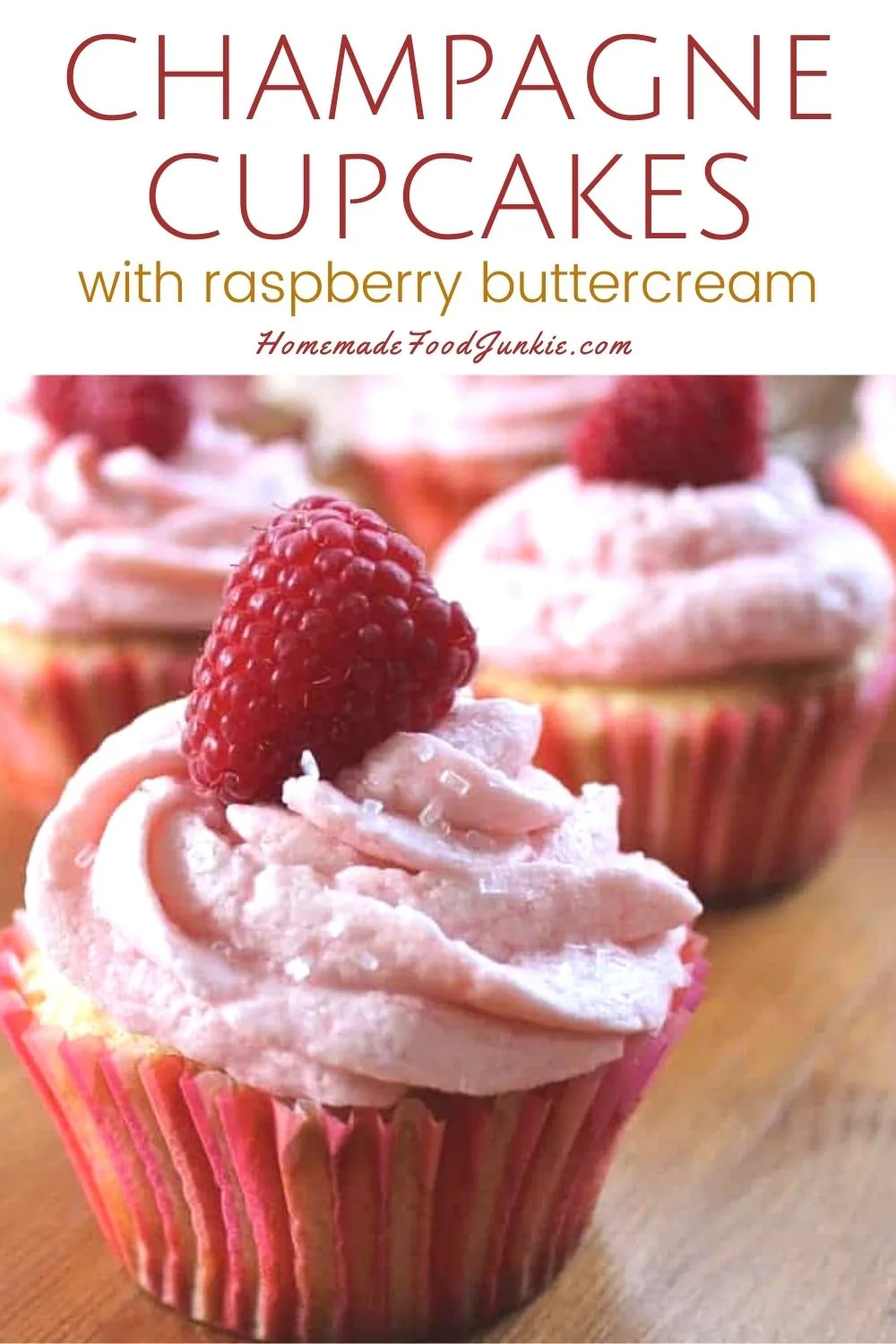 Champagne Cupcakes With Raspberry Buttercream-Pin Image