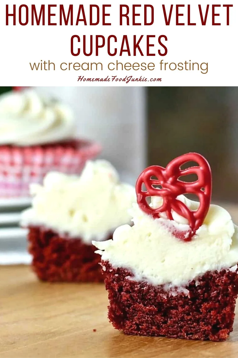 Homemade Red Velvet Cupcakes-Pin Image