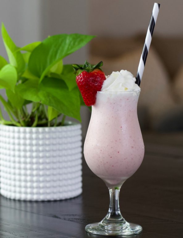 Fresh Strawberry Cocktail Blended Drink Homemade Food Junkie