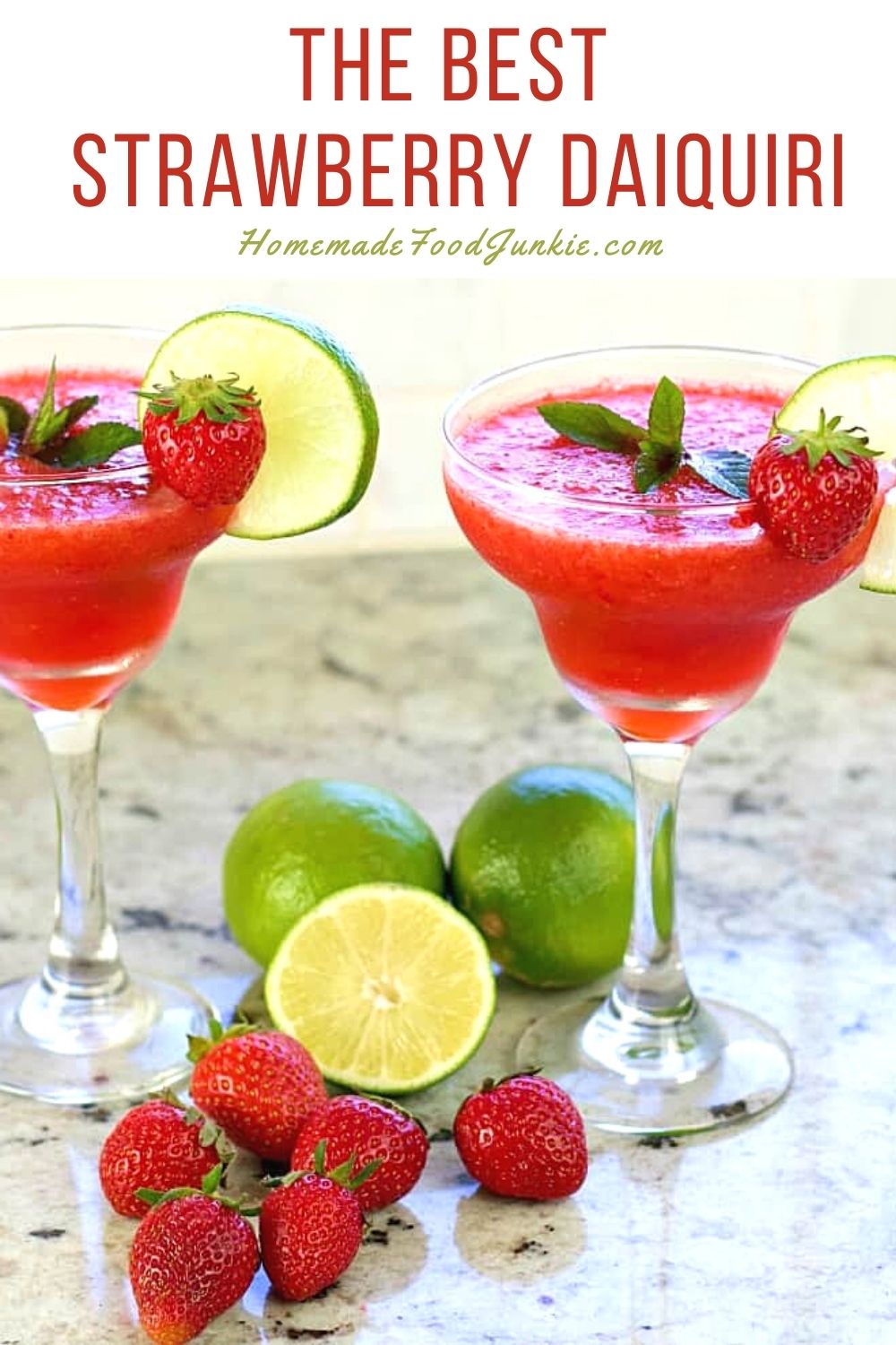 Strawberry Daiquiri Recipe with Malibu Coconut Rum Homemade Food Junkie