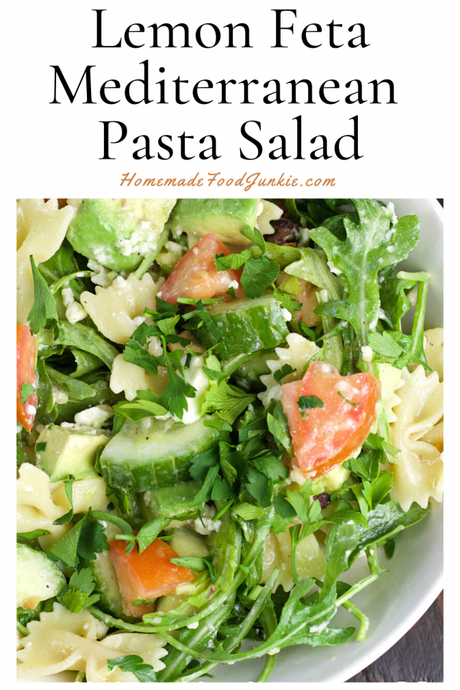 5 Cheese Tortellini Salad With Pepperoni 4 Lemon Feta Mediterranean Pasta Salad-Pin Image