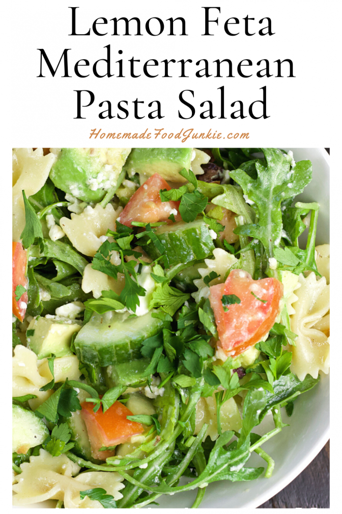 Lemon Feta Mediterranean Pasta Salad-Pin Image