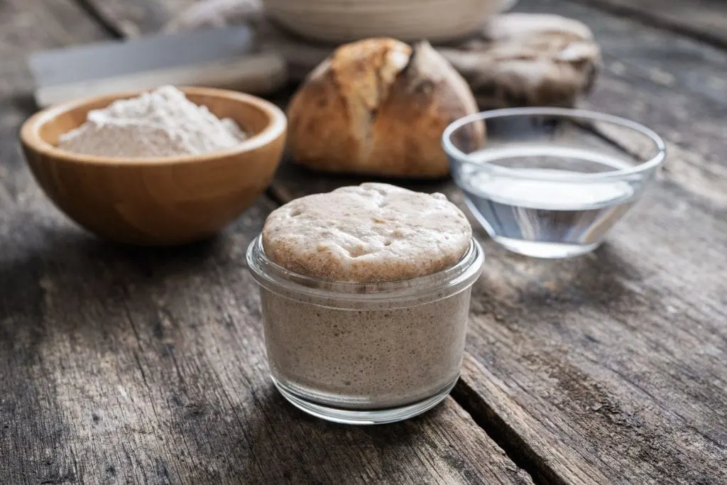 Sourdough Starter With Flour And Water