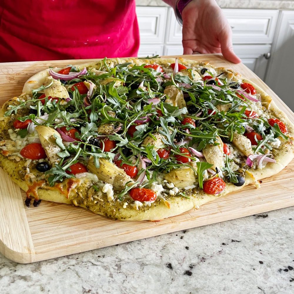 Baked Flatbread-Mediterranean Toppings