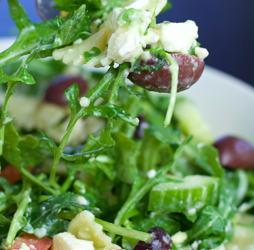 Mediterranean Pasta Salad Recipe With Kalamata And Feta 4 Close Up Of Kalamata And Feta Salad