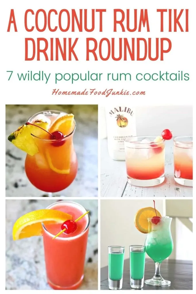 A Coconut Rum Tiki Drink Roundup-Pin Image