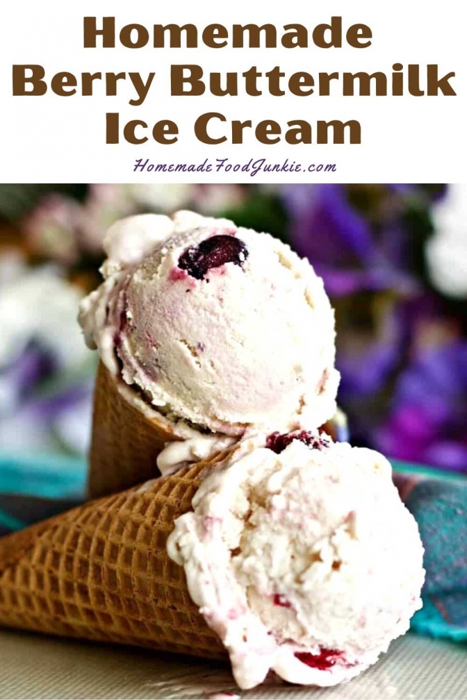 Homemade Berry Buttermilk Ice Cream-Pin Image