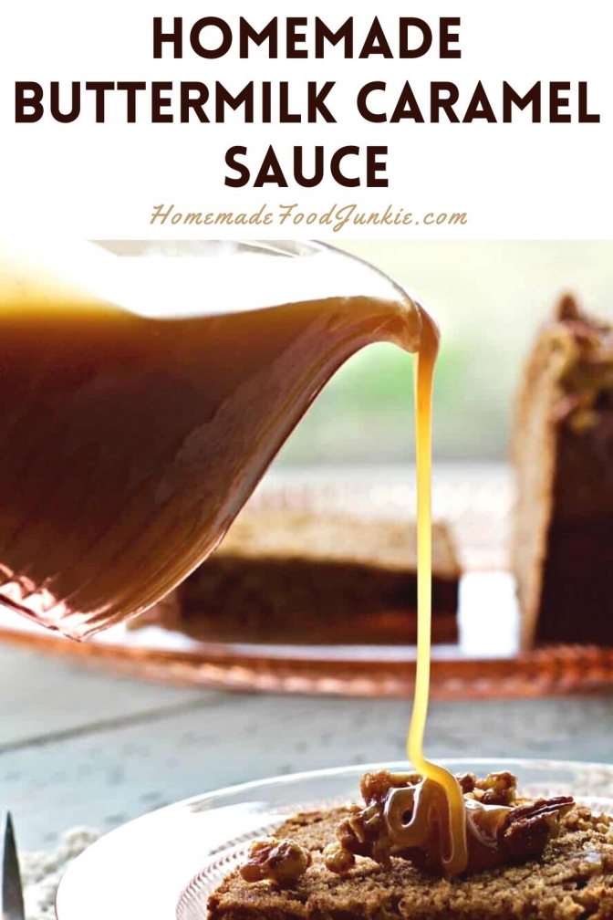 Homemade Buttermilk Caramel Sauce-Pin Image
