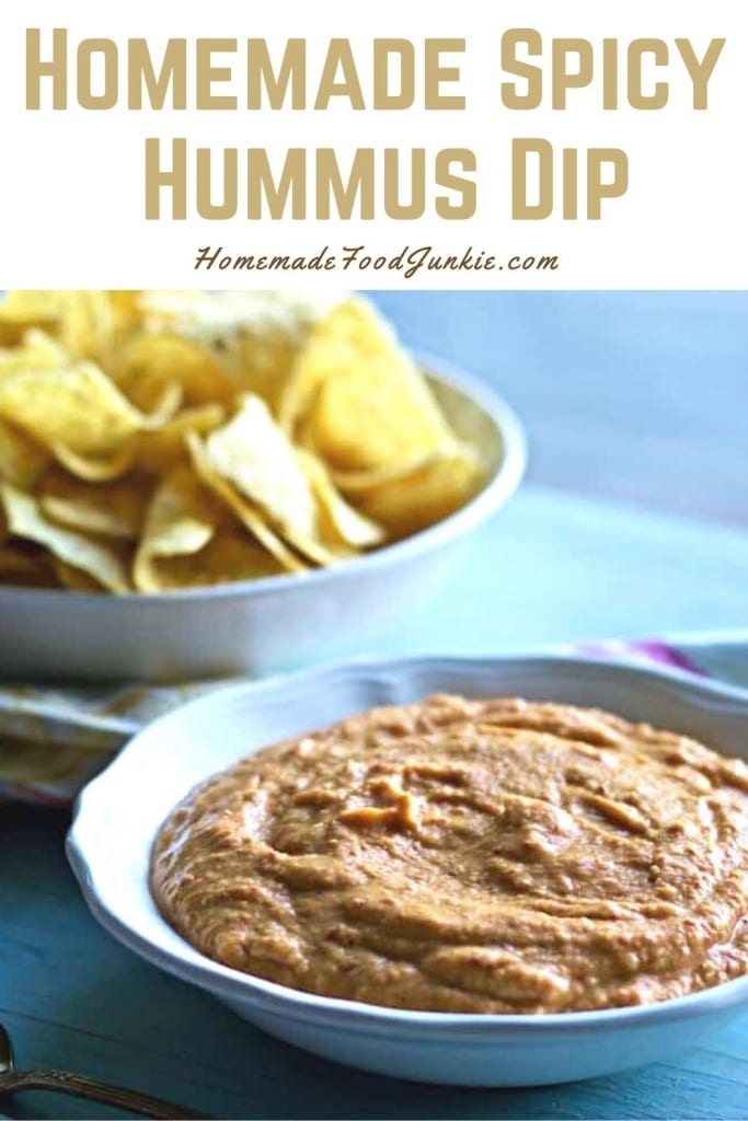 Homemade Spicy Hummus Dip-Pin Image