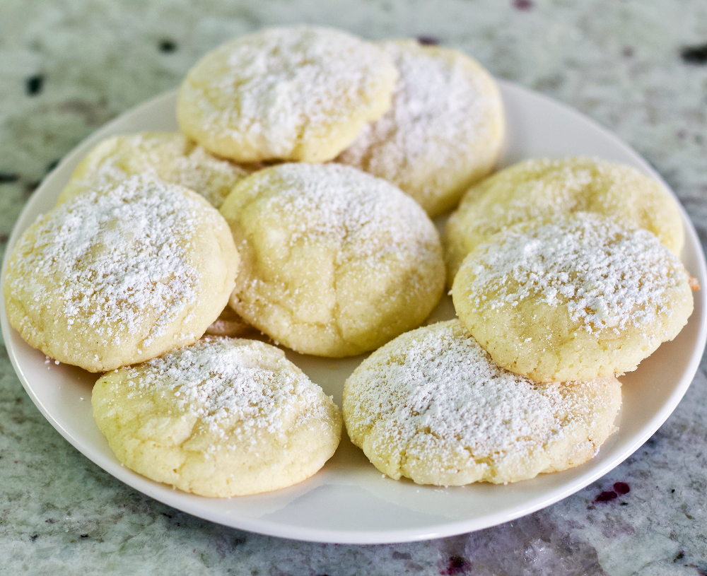 Lemon Crinkle Cookies-Plated