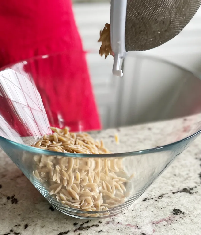 Cooked Orzo In Salad Bowl