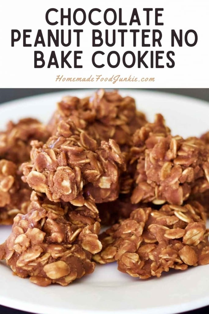 Chocolate Peanut Butter No Bake Cookies-Pin Image