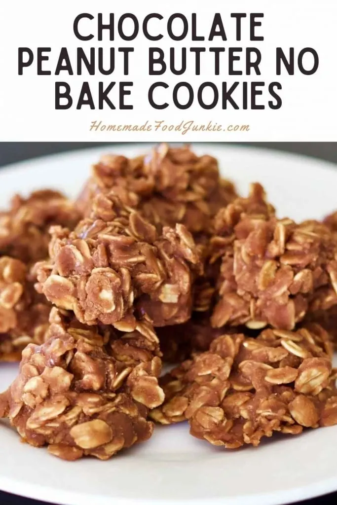 Chocolate Peanut Butter No Bake Cookies-Pin Image