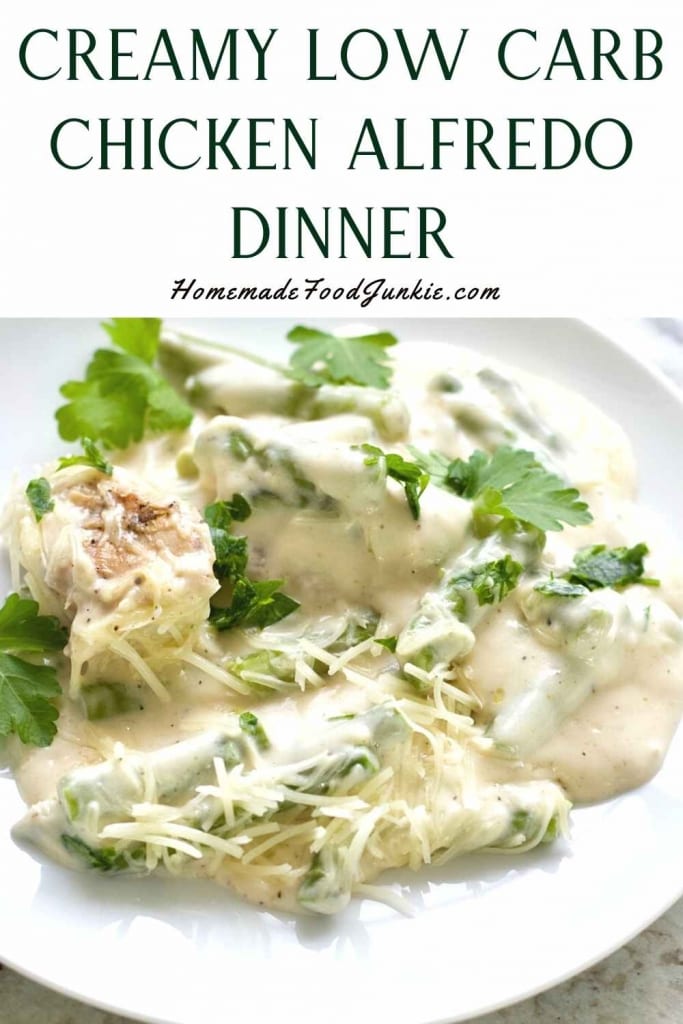Delicious Chicken Tortellini Alfredo 8 Creamy Low Carb Chicken Alfredo Dinner-Pin Image