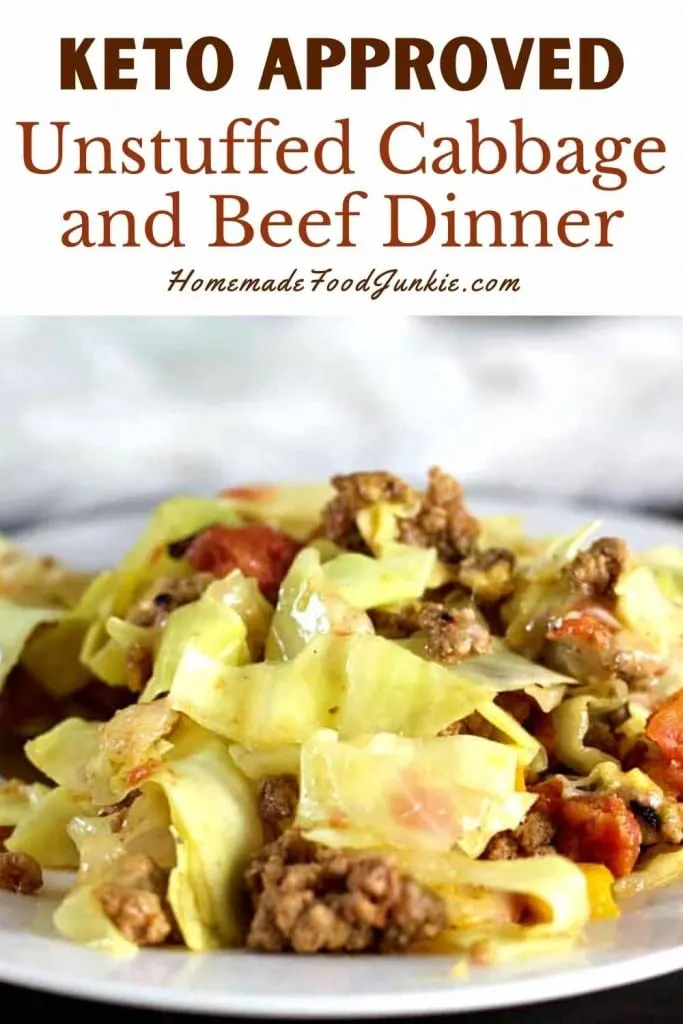Unstuffed Cabbage Ground Beef Low Carb Dinner 18 Keto Approved Unstuffed Cabbage And Beef Dinner-Pin Image