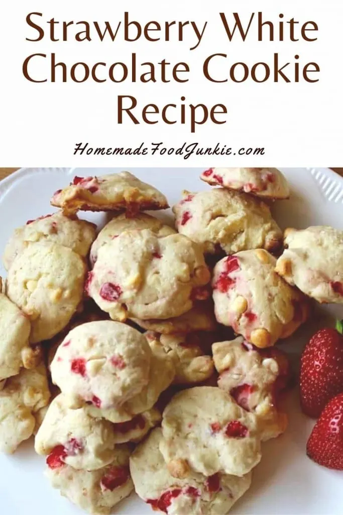 Strawberry White Chocolate Cookie Recipe-Pin Image