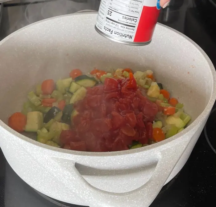 Adding Pantry Items Minestrone Soup