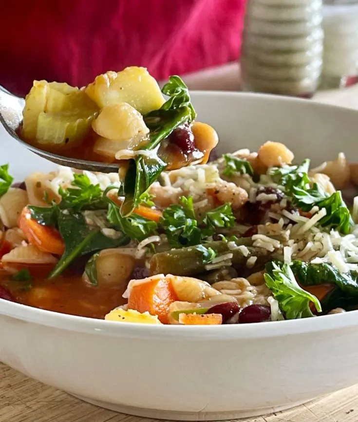 Spoonful Of Minestrone Vegetarian Soup