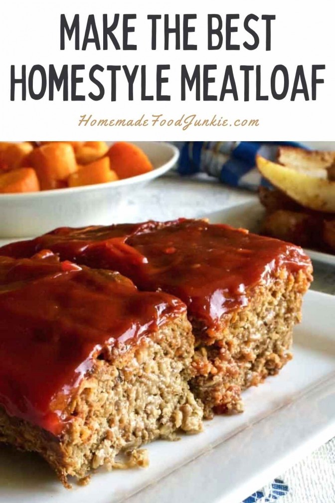 Meat Meat Loaf Is Low--Carb, Low--Sugar, Dairy--Free, Gluten--Free Meal. #Meatloaf #Easymeal #Hamburgerrecipe #Lowcarb #Glutenfree #Dairyfree Make The Best Homestyle Meatloaf-Pin Image