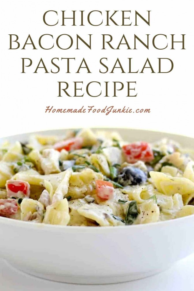 5 Cheese Tortellini Salad With Pepperoni 3 Chicken Bacon Ranch Pasta Salad Recipe-Pin Image