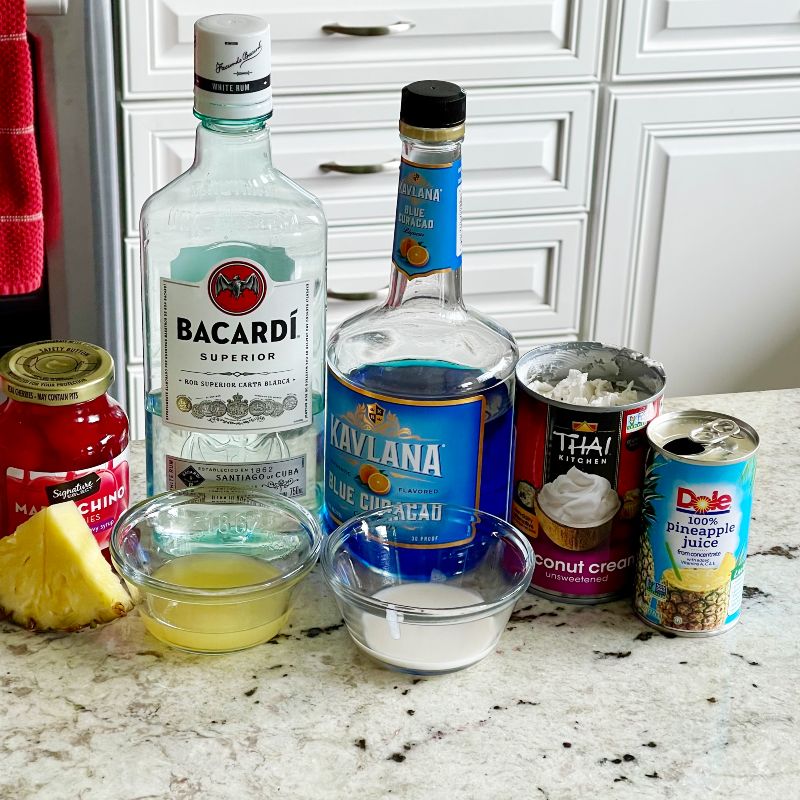 Blue Hawaiian Cocktail-Ingredients