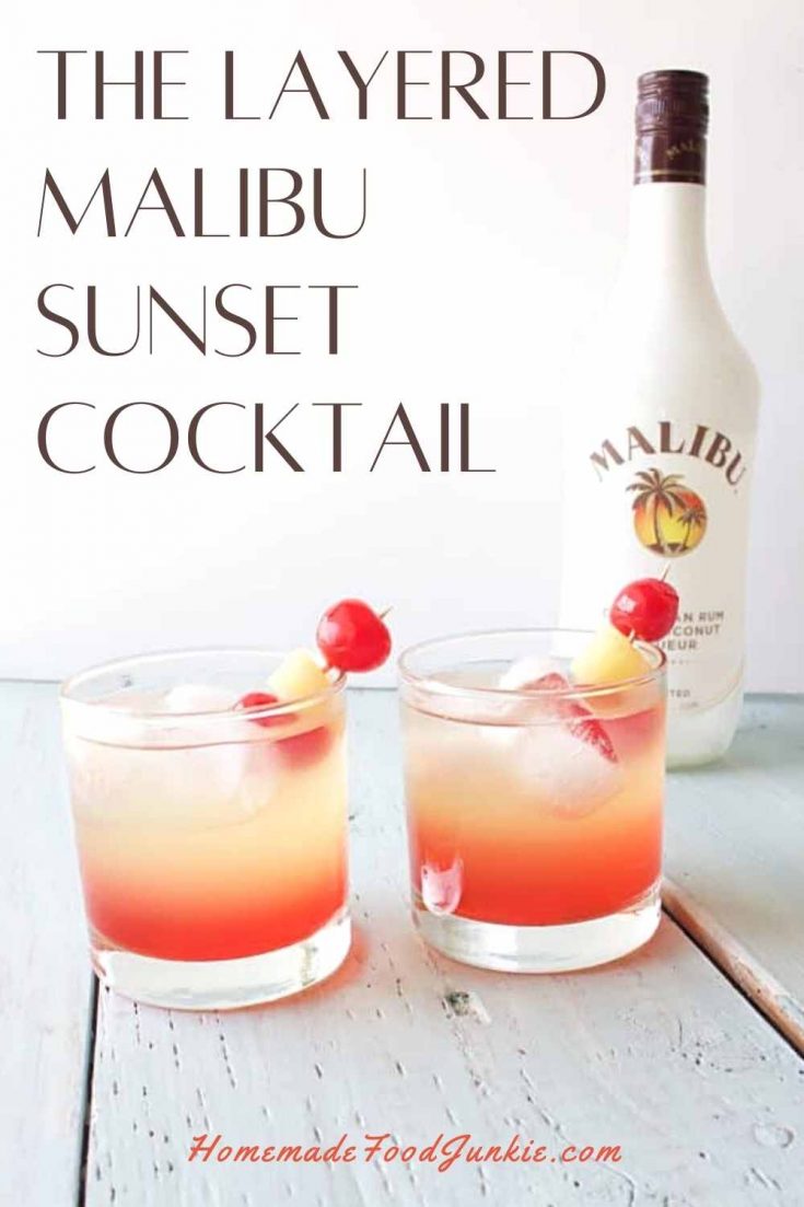 Malibu Sunset Cocktail Mixed Drink Recipe - Homemade Food Junkie