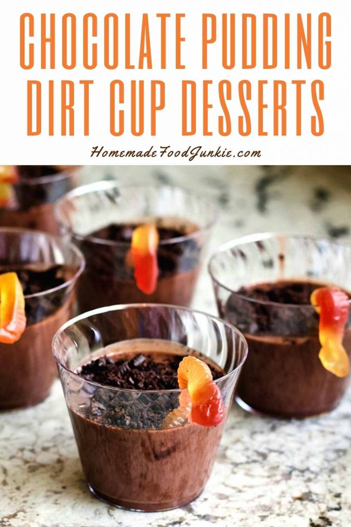Pudding Dirt Cups For 'Older Than Dirt' Or Halloween Parties 7 Chocolate Pudding Dirt Cup Desserts-Pin Image