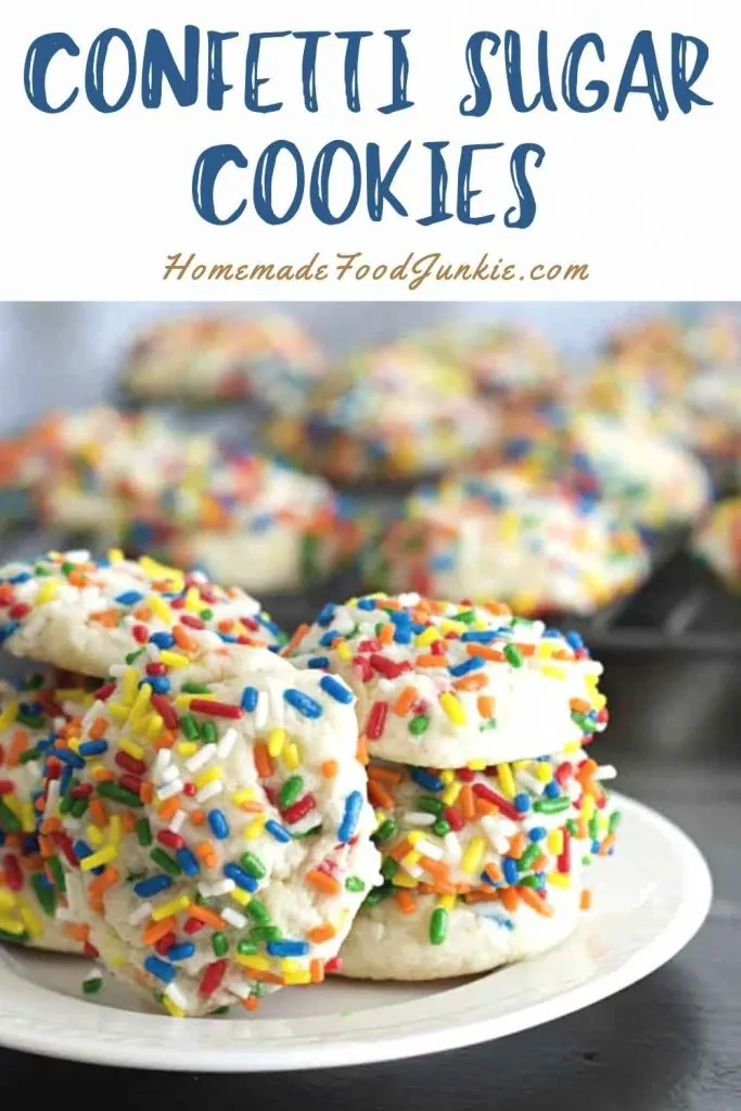 Simple Lemon Crinkle Cookies Recipe 9 Confetti Sugar Cookies-Pin Image