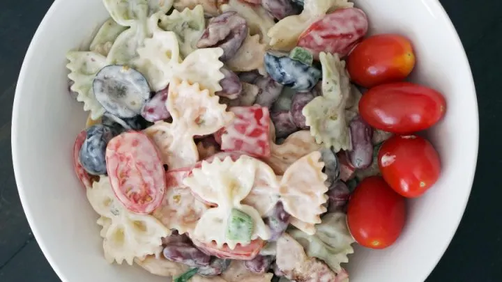 Bacon Ranch Pasta Salad In A Bowl