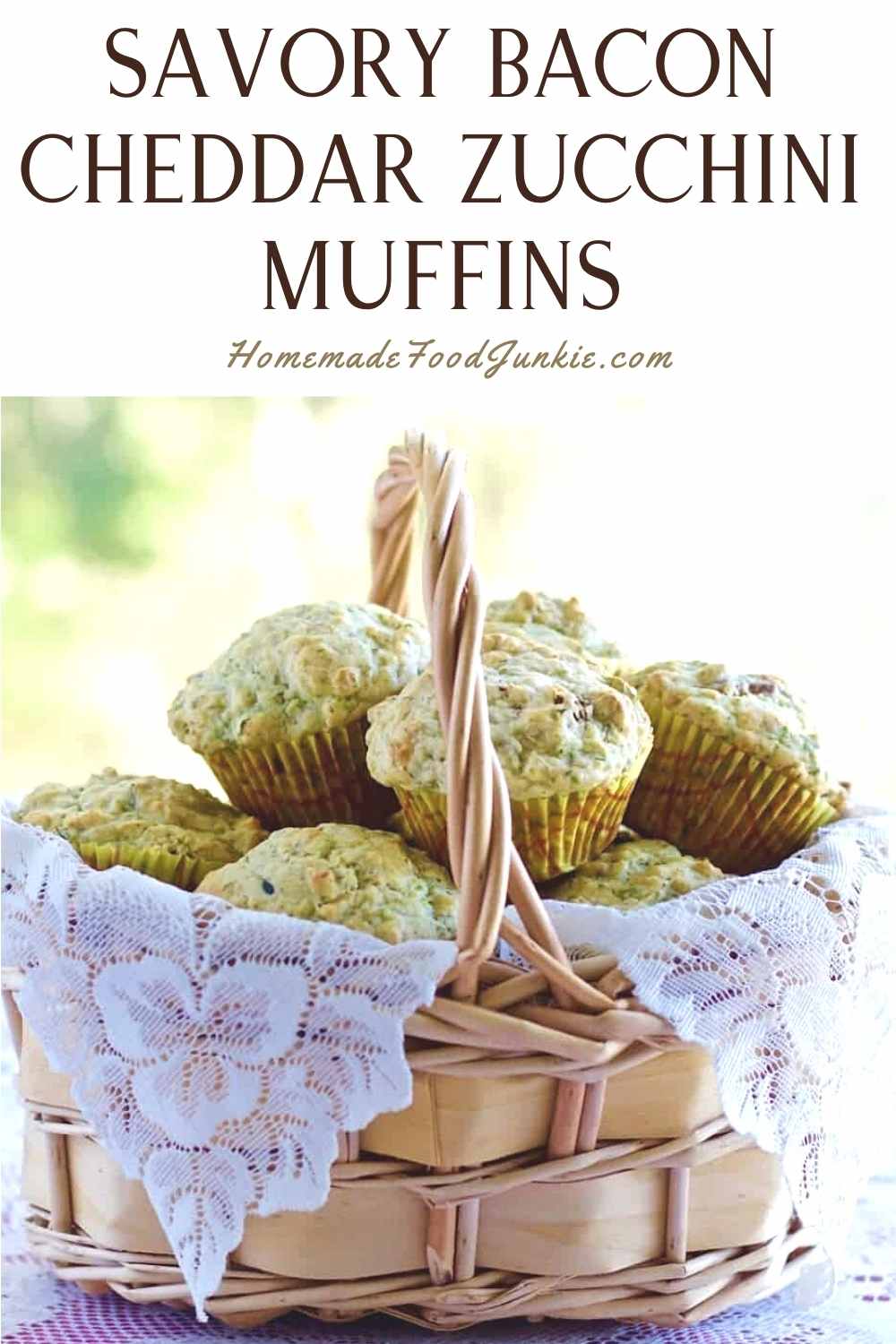 Freezing Zucchini-Complete Guide To The Blanching Method 3 Savory Bacon Cheddar Zucchini Muffins-Pin Image