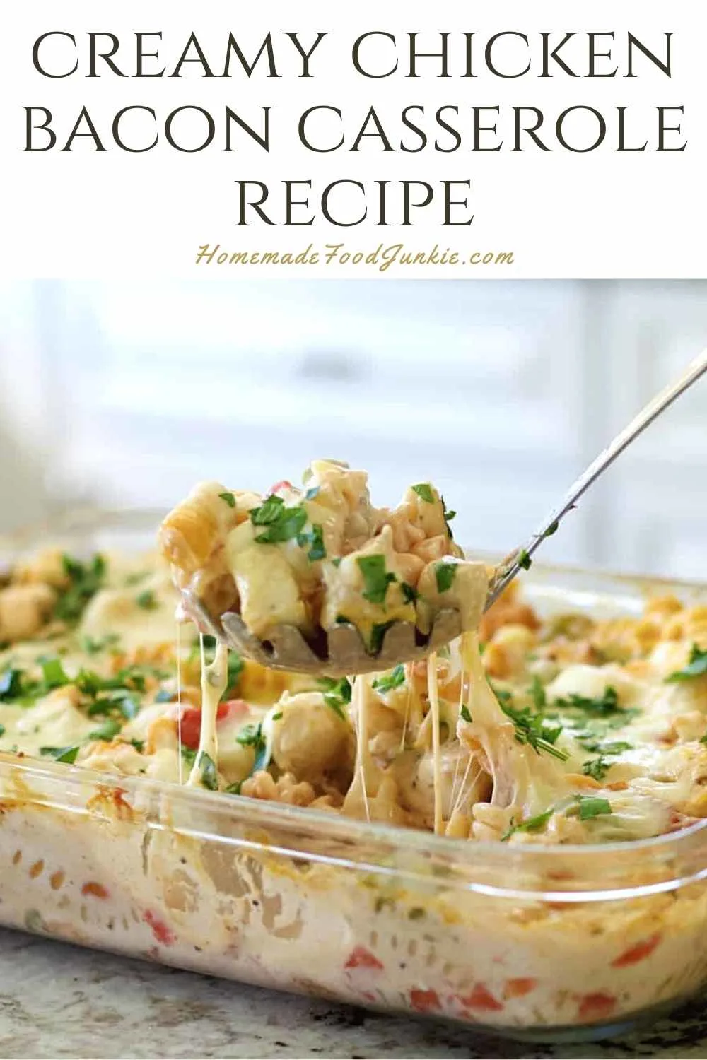 Creamy Chicken Bacon Casserole Recipe-Pin Image