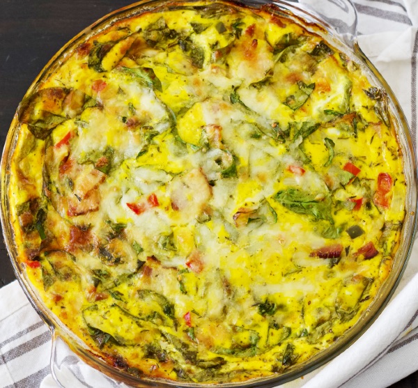 Crustless Spinach Quiche Recipe 2 Crustless Spinach Quiche-Top View