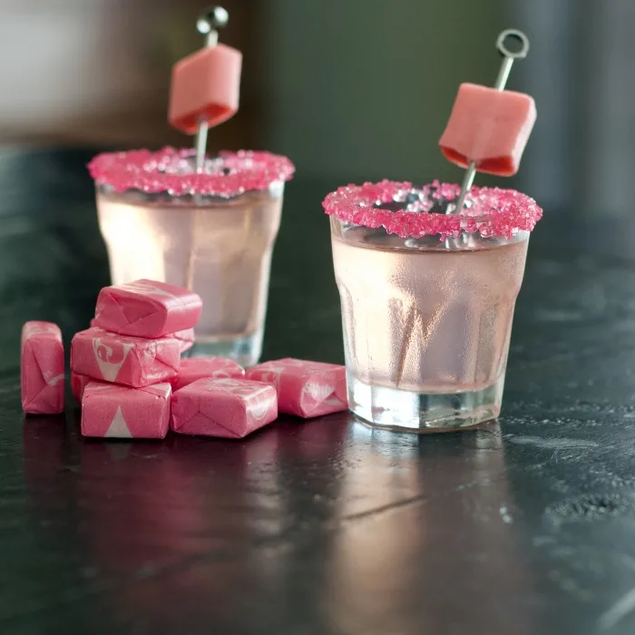 White Gummy Bear Shot 9 Starburst Shots Backlit