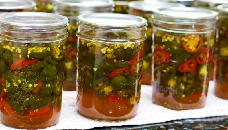 Row Of Canned Candied JalapeÑO